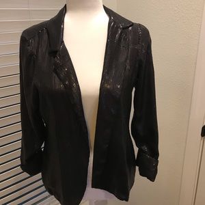 Matty M black sequin blazer Sz M